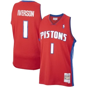Allen Exceptionnel Iverson Detroit Pistons 2008/09 Hardwood Classics Swingman Jersey Red