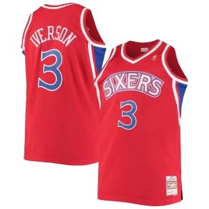 Allen Iverson Philadelphia 76ers 1996/97 Big & Tall Hardwood Classics Swingman Jersey Red/Black/Royal/White Vibrant