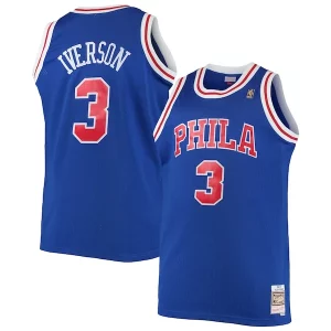 Allen Iverson Philadelphia 76ers 1996/97 Big & Tall Hardwood Classics Swingman Exclusif Jersey Royal/Black/Red/White
