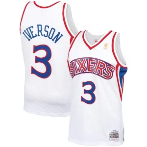 Allen Iverson Philadelphia 76ers 1996/97 Classique Hardwood Classics Swingman Jersey White/Red/Royal/Black
