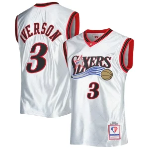 Allen Iverson Philadelphia 76ers 2000/01 Hardwood Classics 75th Anniversary Swingman Uniques Jersey Platinum