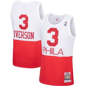 Allen Iverson Philadelphia 76ers 2003/04 Hardwood Classics Authentic Jersey White/Black/Red Distingué