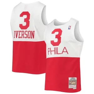 Allen Iverson Philadelphia 76ers 2003/2004 Hardwood Classics Sophistiqué Swingman Jersey White/Red