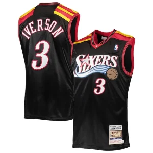 Allen Iverson Philadelphia 76ers 2006 Bold Hardwood Classics Authentic Jersey Black/Red/White