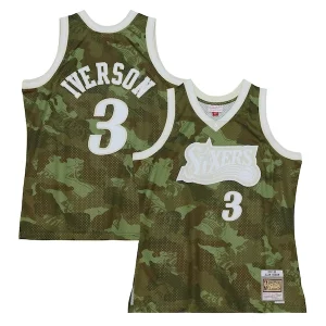 Allen Iverson Philadelphia 76ers Hardwood Classics 1997/98 Ghost Green Swingman Jersey Camo Prime