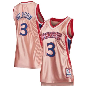 Allen Iverson Philadelphia 76ers Women's Personalisable 75th Anniversary Rose Gold 1996 Swingman Jersey Pink