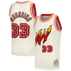 Alonzo Mourning Miami Heat Chainstitch Admirable Swingman Jersey Cream