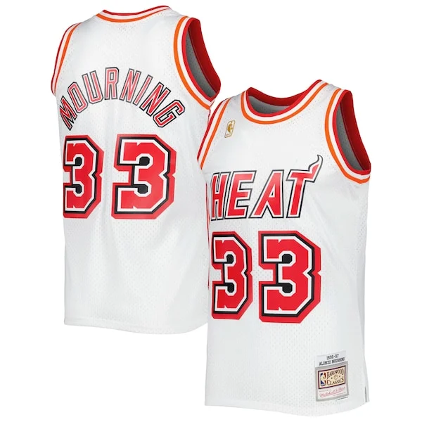 Alonzo Mourning Miami Heat Hardwood Classics Swingman Jersey Tendance White