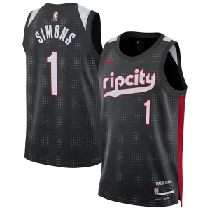 Anfernee Simons Portland Trail Élégant Blazers Nike Unisex 2024/25 Swingman Player Jersey City Edition Black