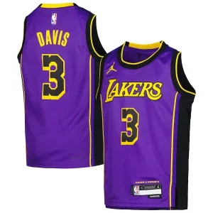 Anthony Davis Los Angeles Lakers Jordan Brand Youth Swingman Élégant Jersey Statement Edition Purple