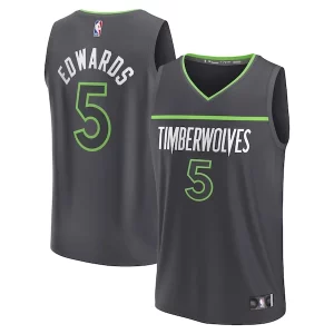Anthony Edwards Minnesota Timberwolves Youth Fast Break Replica Player Jersey Luxueux Statement Edition Anthracite