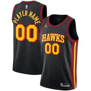 Atlanta Hawks Jordan Tendance Brand Swingman Custom Jersey Statement Edition Black