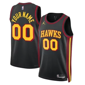 Atlanta Hawks Jordan Stylish Brand Unisex 2022/23 Swingman Custom Jersey Statement Edition Black