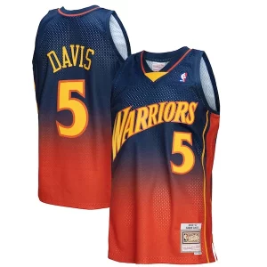Baron Davis Golden State Warriors 2006/07 Hardwood Classics Stylish Fadeaway Swingman Player Jersey Navy/Orange