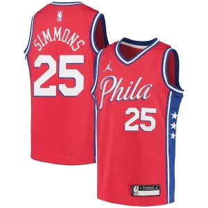 Ben Simmons Philadelphia 76ers Jordan Brand Youth 2020/21 Swingman Player Jersey Statement Personalisable Edition Red