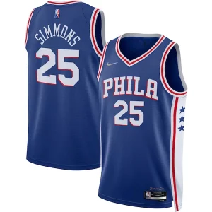 Ben Stylish Simmons Philadelphia 76ers Nike 2021/22 Diamond Swingman Jersey Icon Edition Royal