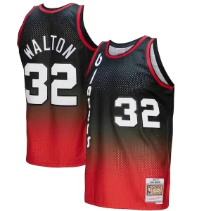 Bill Walton Éclatant Portland Trail Blazers 1976/77 Hardwood Classics Fadeaway Swingman Player Jersey Red/Black