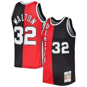 Bill Walton Portland Trail Blazers Hardwood Classics 1976/77 Split Swingman Premium Jersey Red/Black