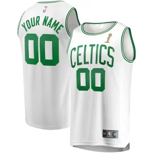 Boston Celtics 2024 NBA Vibrant Finals Champions Custom Fast Break Jersey White Association Edition