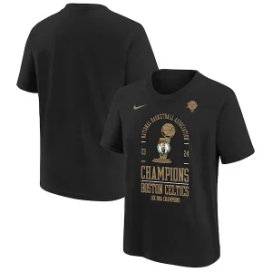 Boston Celtics Nike Youth 18 Time NBA Finals Champions Locker Room Bold T Shirt Black