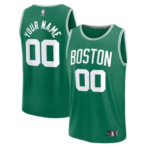 Boston Celtics Fast Break Custom Jersey Incontournable Icon Edition Kelly Green/White/Black
