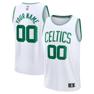 Boston Celtics Fast Break Custom Jersey Association Edition Exceptionnel White/Kelly Green/Black