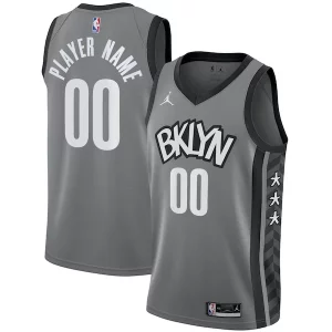 Brooklyn Nets Jordan Brand Swingman Exquisite Custom Jersey Statement Edition Gray