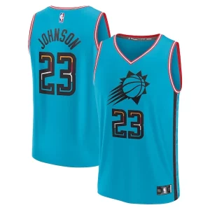 Cameron Johnson Phoenix Suns Youth 2022/23 Fast Classique Break Jersey City Edition Turquoise