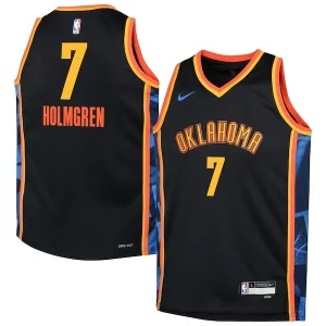 Chet Holmgren Oklahoma City Thunder Nike Youth 2024/25 Swingman Player Jersey City Edition Black Haut de gamme