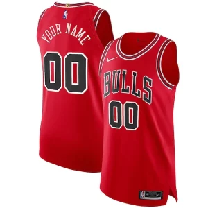 Chicago Distingué Bulls Nike Authentic Custom Jersey Red Icon Edition