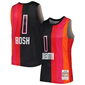 Chris Bosh Miami Heat Hardwood Classics Personalisable 2011/12 Split Swingman Jersey Black/Red
