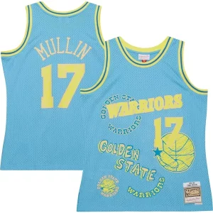 Chris Mullin Golden Luxueux State Warriors 1993/94 Swingman Sidewalk Sketch Jersey Light Blue