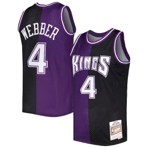 Chris Vibrant Webber Sacramento Kings Hardwood Classics 2000/01 Split Swingman Jersey Purple/Black