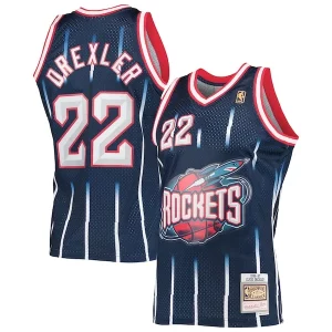 Clyde Drexler Houston Rockets 1996/97 Hardwood Classics Swingman Jersey Premium Navy