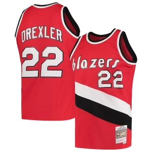 Clyde Drexler Stylish Portland Trail Blazers 1983/84 Hardwood Classics Swingman Jersey Red