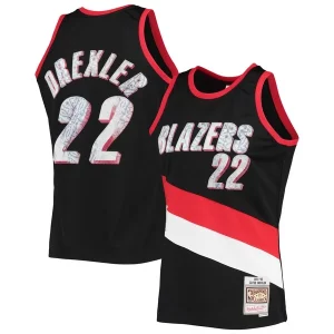 Clyde Drexler Portland Trail Blazers 1991/92 Hardwood Classics NBA 75th Anniversary Diamond Swingman Superbe Jersey Black