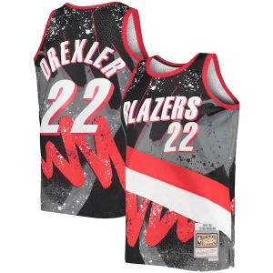 Clyde Drexler Portland Trail Blazers Bold Hardwood Classics 1991/92 Hyper Hoops Swingman Jersey Black