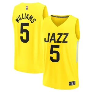 Cody Williams Utah Jazz 2024 NBA Draft Fast Break Player Jersey Icon Edition Yellow Refiné