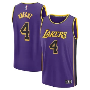 Dalton Knecht Los Angeles Lakers Fast Break Replica Player Vibrant Jersey Statement Edition Purple