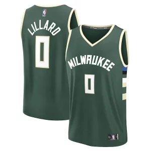 Damian Lillard Milwaukee Bucks Youth Fast Break Replica Player Gracieux Jersey Icon Edition Hunter Green