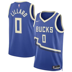 Damian Lillard Milwaukee Bucks Nike Unisex 2024/25 Swingman Player Jersey City Edition Exceptionnel Royal