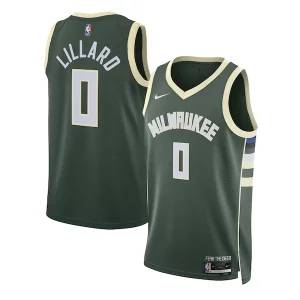 Damian Lillard Milwaukee Gracieux Bucks Nike Unisex Swingman Jersey Icon Edition Hunter Green