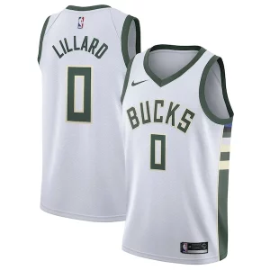 Damian Lillard Milwaukee Bucks Nike Unisex Classique Swingman Player Jersey Association Edition White