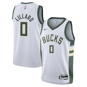 Damian Lillard Milwaukee Bucks Nike Youth Swingman Jersey Association Edition Authentique White