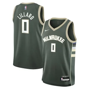 Damian Lillard Milwaukee Bucks Nike Dashing Youth Swingman Jersey Icon Edition Hunter Green