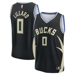 Damian Lillard Milwaukee Bucks Youth Fast Break Replica Player Jersey Statement Edition Luxueux Black