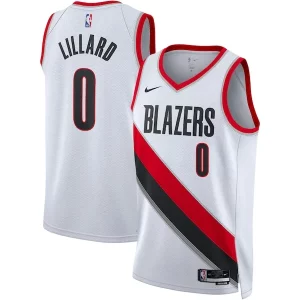 Damian Lillard Portland Trail Blazers Nike Haut de gamme Unisex Swingman Jersey Association Edition White/Black