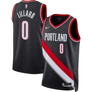 Damian Lillard Portland Trail Blazers Nike Unisex Refiné Swingman Jersey Icon Edition Black/White