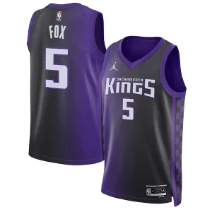 De'Aaron Fox Sacramento Kings Jordan Brand Unisex Swingman Jersey Statement Edition Purple Haut de gamme