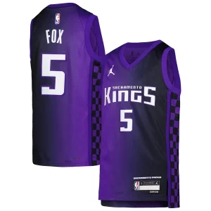 De'Aaron Fox Sacramento Kings Jordan Brand Youth Swingman Jersey Dashing Statement Edition Purple